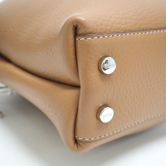 TOD�fS Shoulder Bag leather Brown 2WAY handbag T Timeless Women Used Authentic