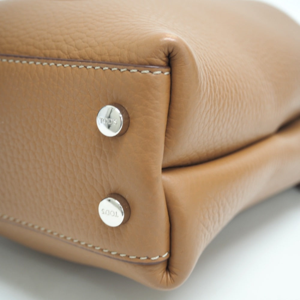 TOD�fS Shoulder Bag leather Brown 2WAY handbag T Timeless Women Used Authentic