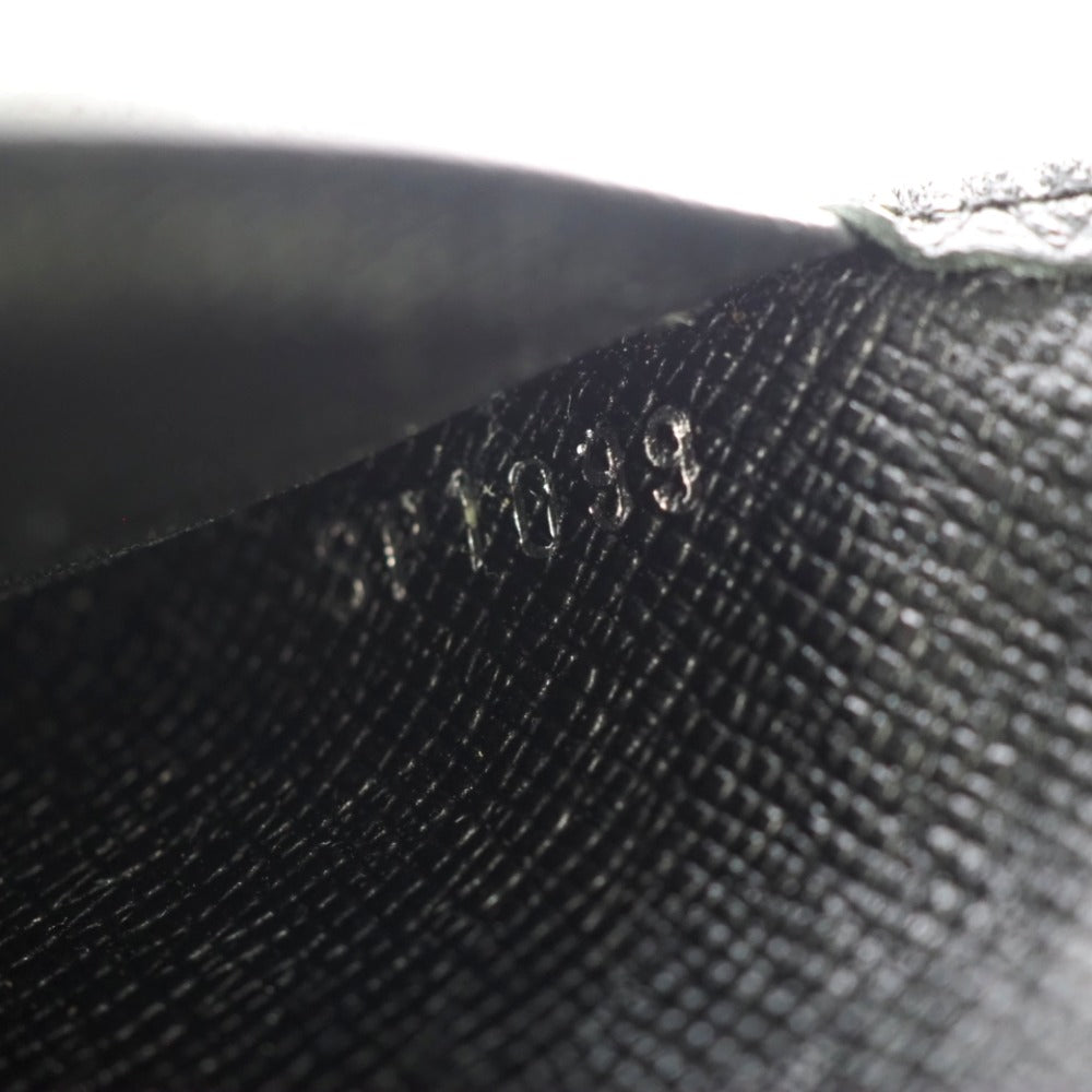 LOUIS VUITTON Long Wallet Purse M32572 leather black Taiga Portefeuille Brazza mens Used Authentic