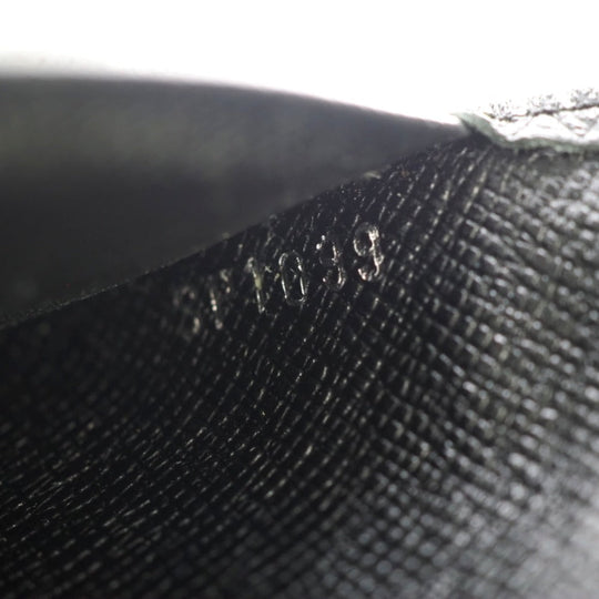 LOUIS VUITTON Long Wallet Purse M32572 leather black Taiga Portefeuille Brazza mens Used Authentic