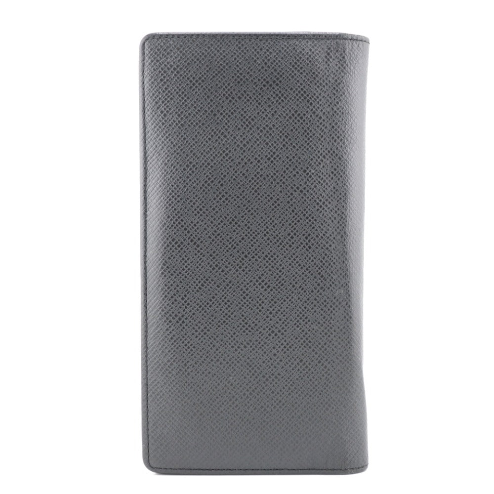 LOUIS VUITTON Long Wallet Purse M32572 leather black Taiga Portefeuille Brazza mens Used Authentic