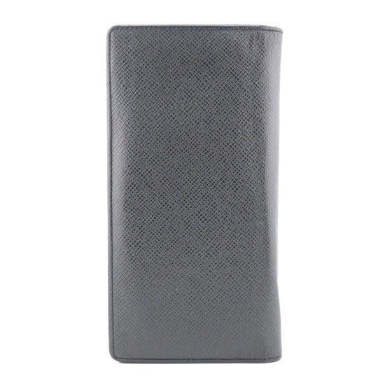 LOUIS VUITTON Long Wallet Purse M32572 leather black Taiga Portefeuille Brazza mens Used Authentic