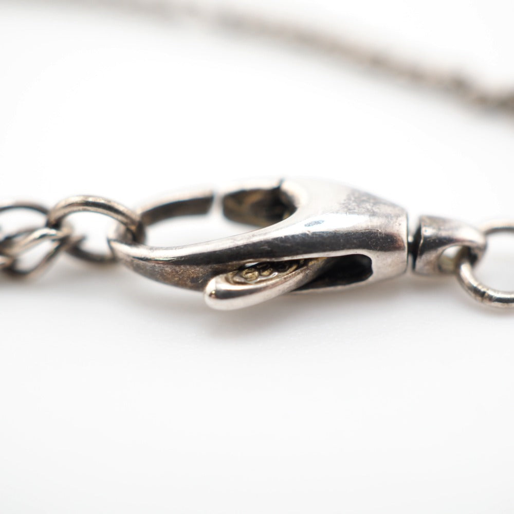 GUCCI Necklace Silver925 Silver Fake pearl Clover Women Used Authentic