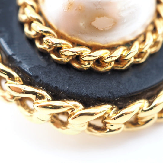 CHANEL Earring Gold Plated gold 26 Fake pearl Women Used Authentic