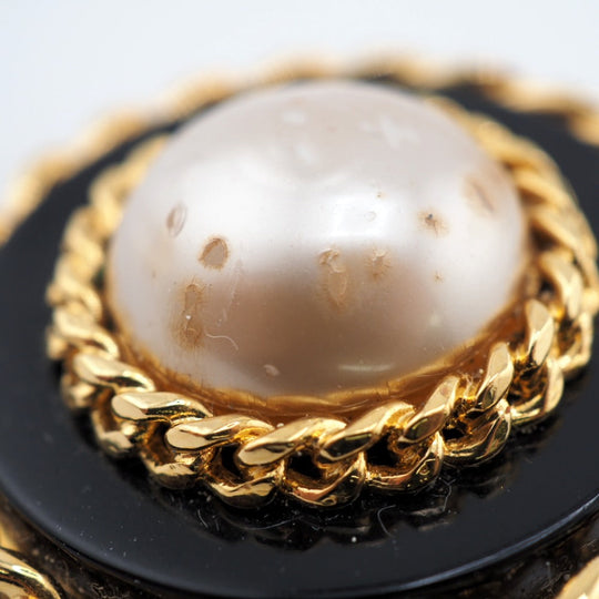 CHANEL Earring Gold Plated gold 26 Fake pearl Women Used Authentic