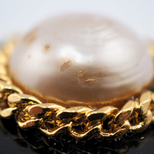 CHANEL Earring Gold Plated gold 26 Fake pearl Women Used Authentic