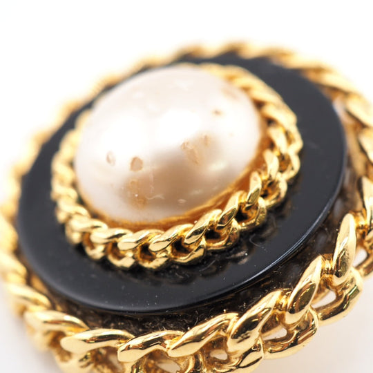 CHANEL Earring Gold Plated gold 26 Fake pearl Women Used Authentic