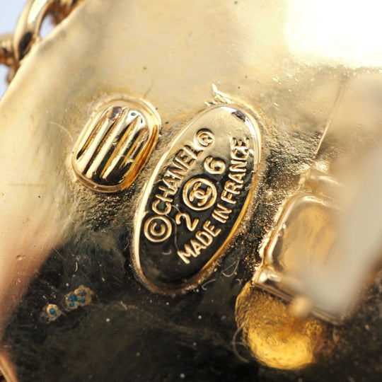 CHANEL Earring Gold Plated gold 26 Fake pearl Women Used Authentic