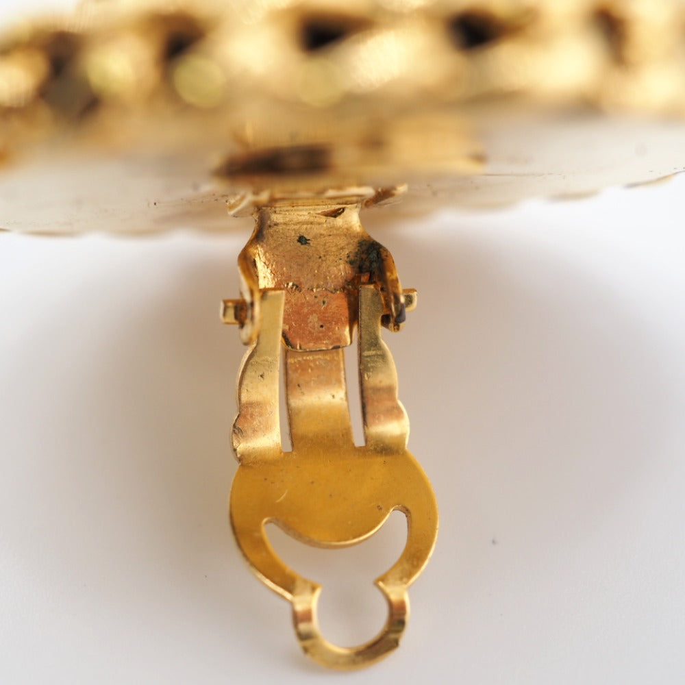 CHANEL Earring Gold Plated gold 26 Fake pearl Women Used Authentic