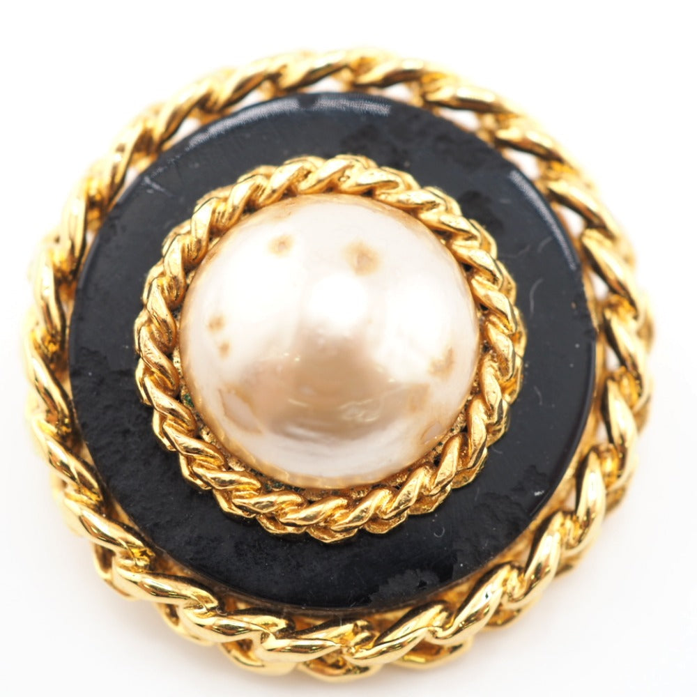 CHANEL Earring Gold Plated gold 26 Fake pearl Women Used Authentic