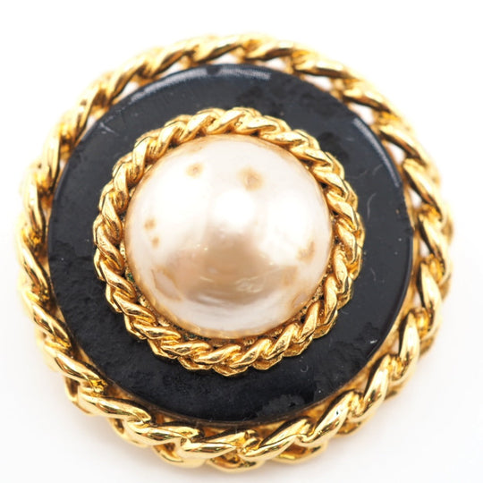 CHANEL Earring Gold Plated gold 26 Fake pearl Women Used Authentic