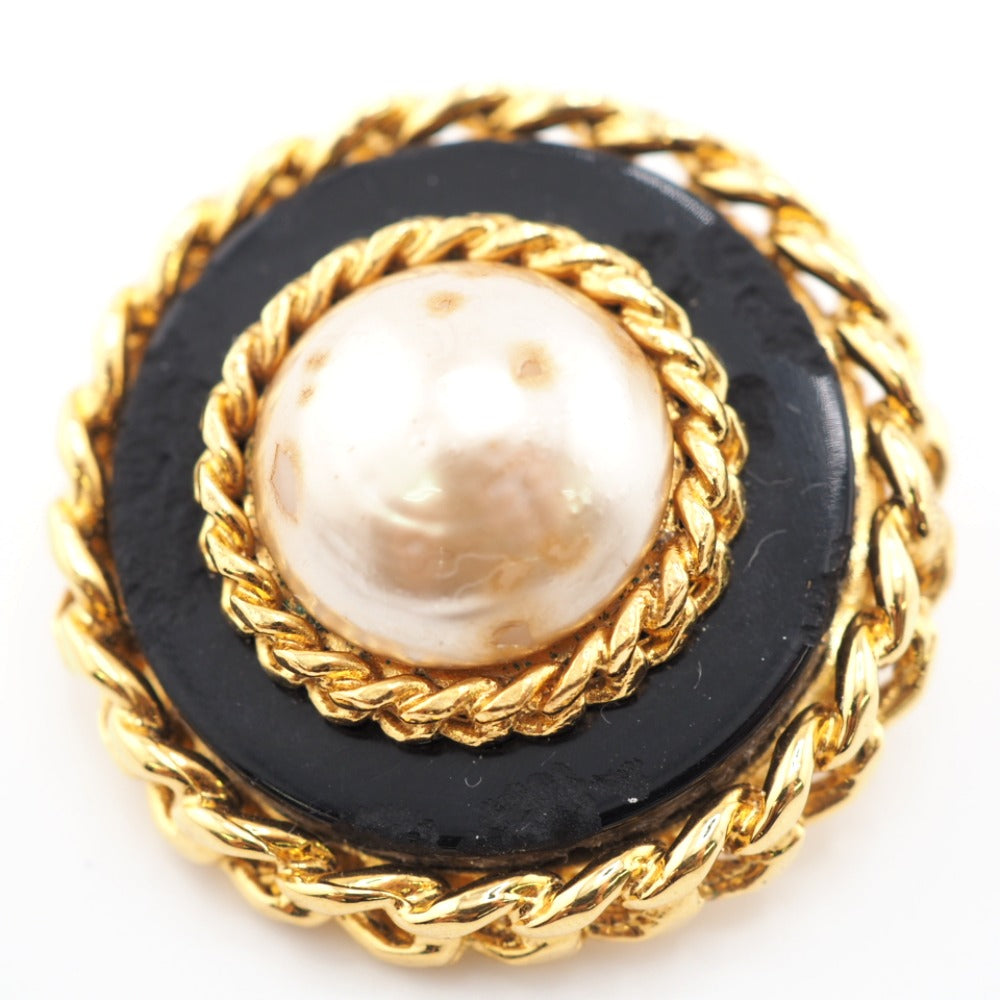 CHANEL Earring Gold Plated gold 26 Fake pearl Women Used Authentic