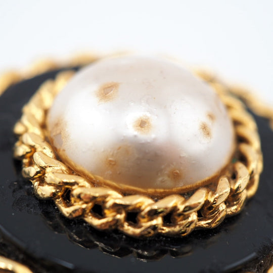 CHANEL Earring Gold Plated gold 26 Fake pearl Women Used Authentic