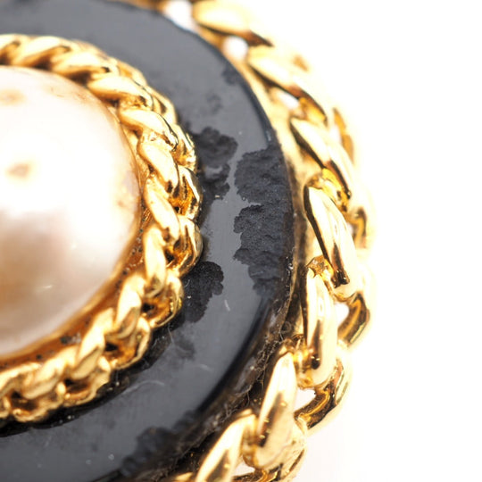 CHANEL Earring Gold Plated gold 26 Fake pearl Women Used Authentic