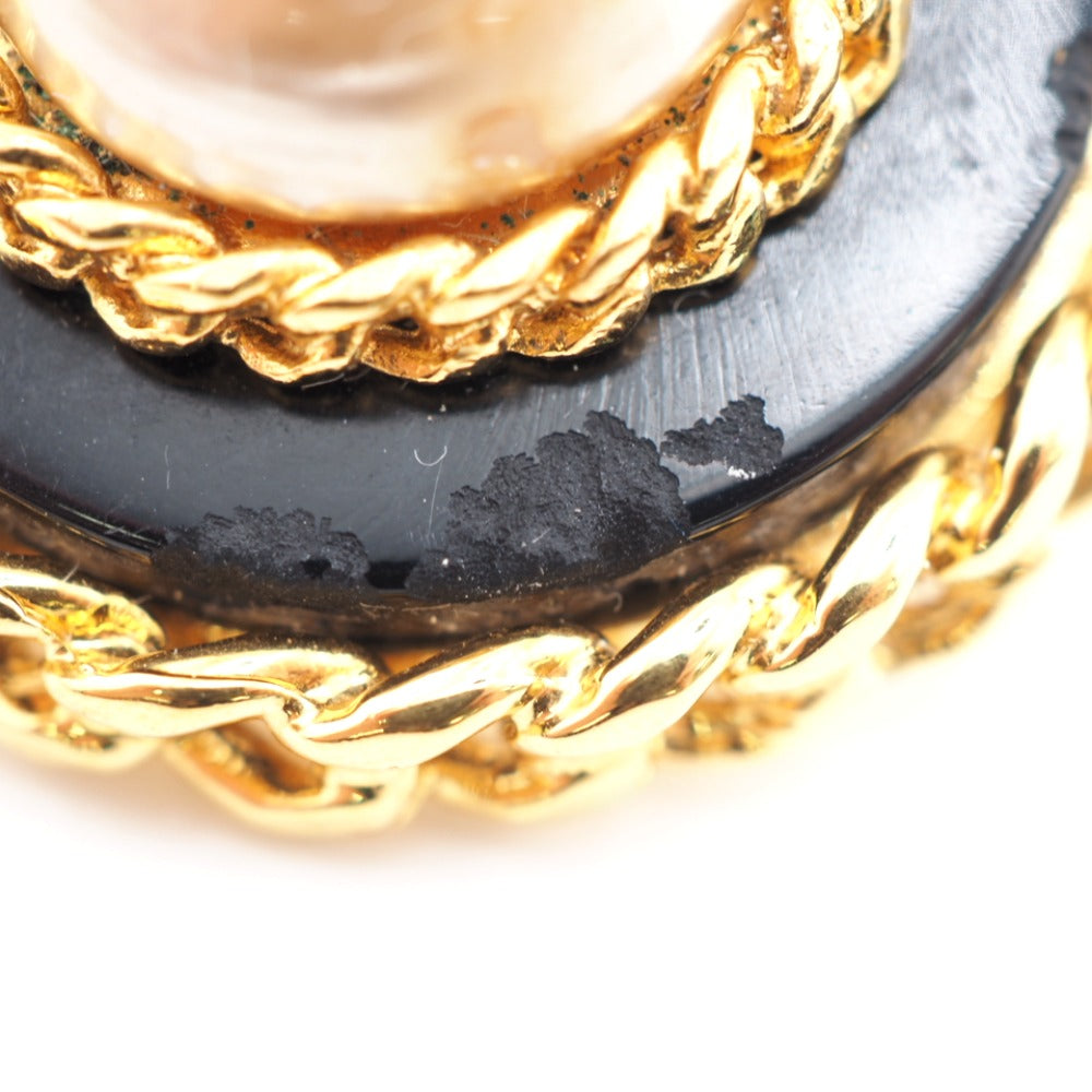 CHANEL Earring Gold Plated gold 26 Fake pearl Women Used Authentic