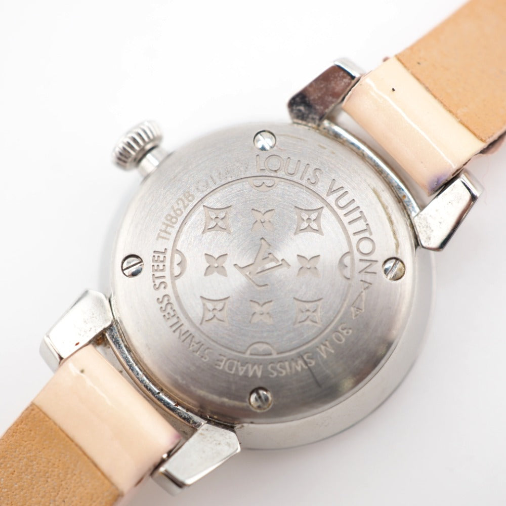 LOUIS VUITTON Watches Q1M07 Stainless Steel pink Quartz QZ Cherry blossom Tambour Women Used Authentic