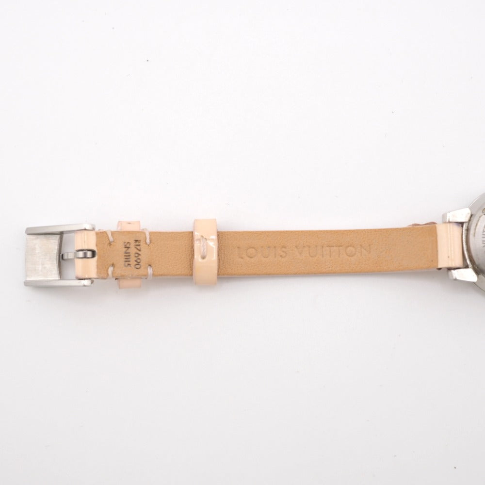 LOUIS VUITTON Watches Q1M07 Stainless Steel pink Quartz QZ Cherry blossom Tambour Women Used Authentic