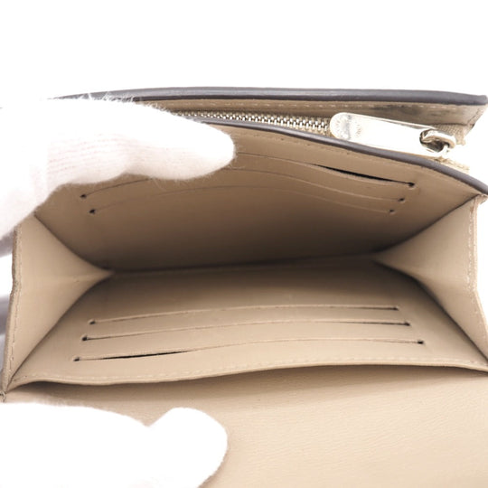 LOUIS VUITTON Bifold Wallet M62542 leather beige Mahina Portefeuille Iris Compact Women Used Authentic