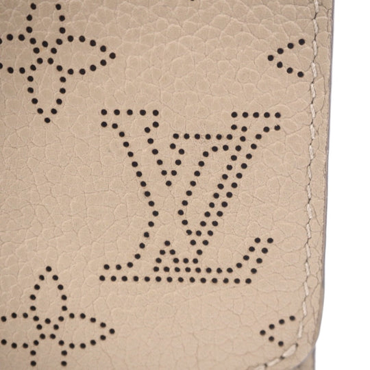 LOUIS VUITTON Bifold Wallet M62542 leather beige Mahina Portefeuille Iris Compact Women Used Authentic