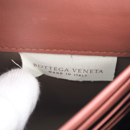 BOTTEGAVENETA Long Wallet Purse leather pink INTRECCIATO Women Used Authentic