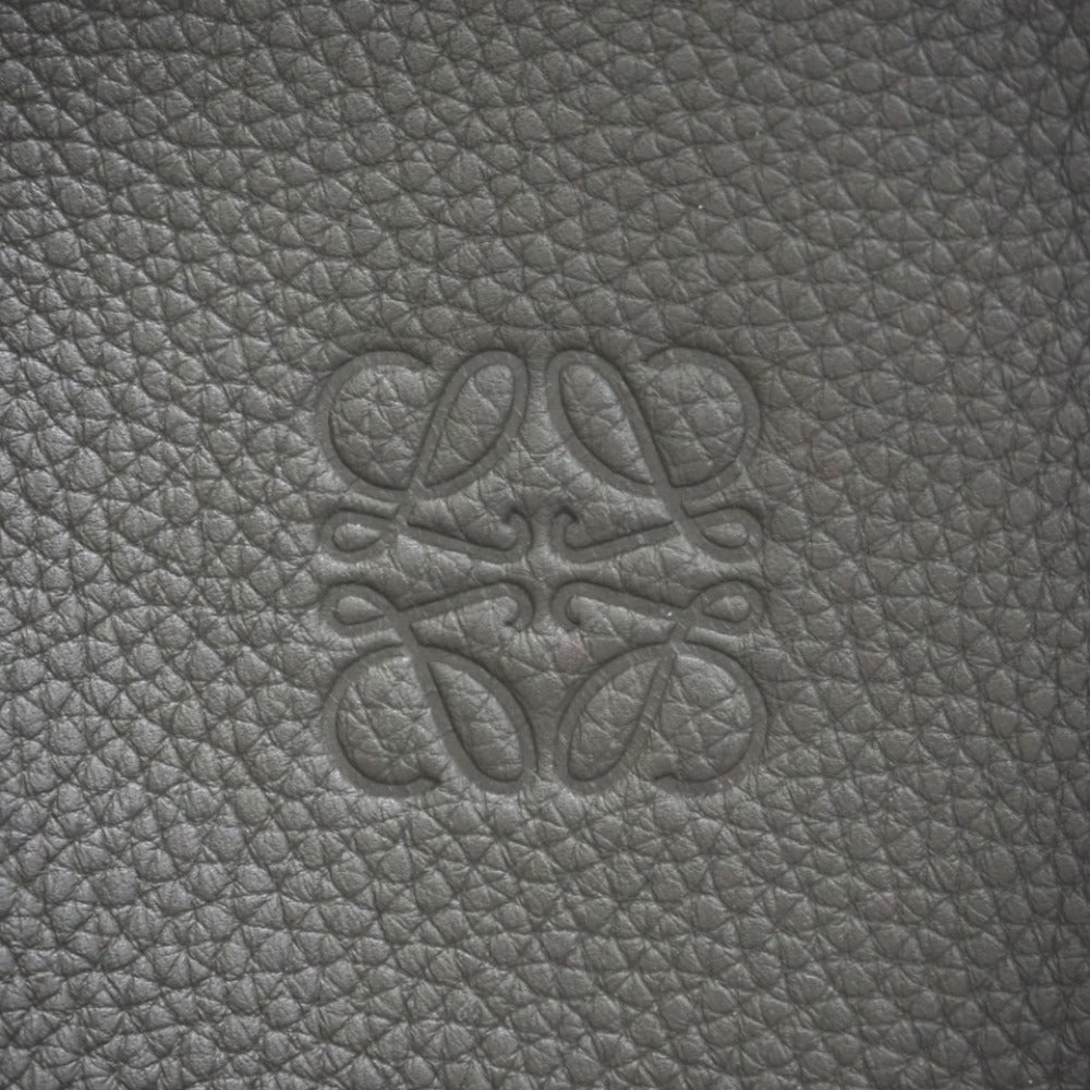 LOEWE Tote Bag leather khaki anagram buckle tote Women Used Authentic