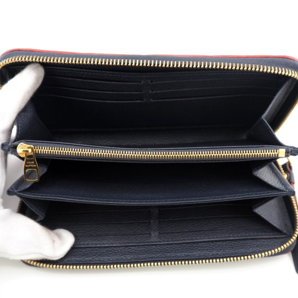 LOUIS VUITTON Long Wallet Purse M62121 leather Navy Monogram Ann Platt Marine Rouge Women(Unisex) Used Authentic