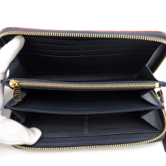 LOUIS VUITTON Long Wallet Purse M62121 leather Navy Monogram Ann Platt Marine Rouge Women(Unisex) Used Authentic