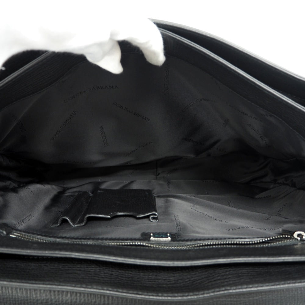 DOLCE&GABBANA Business bag leather black document case messenger bag briefcase A4 mens Used Authentic