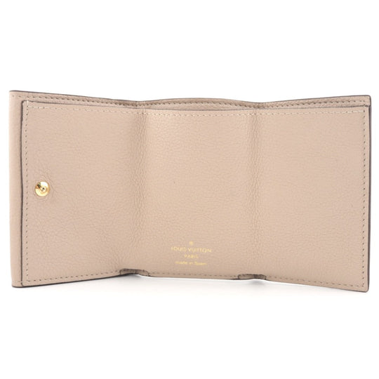 LOUIS VUITTON Tri-fold wallet M69340 Taurillon Clemence beige Taurillon Clemence Portefeuille Lock Mini Women Used Authentic