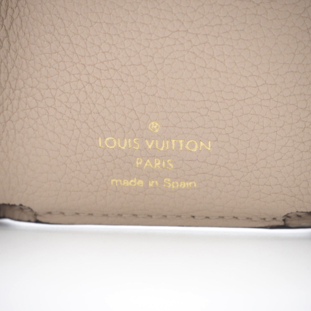 LOUIS VUITTON Tri-fold wallet M69340 Taurillon Clemence beige Taurillon Clemence Portefeuille Lock Mini Women Used Authentic