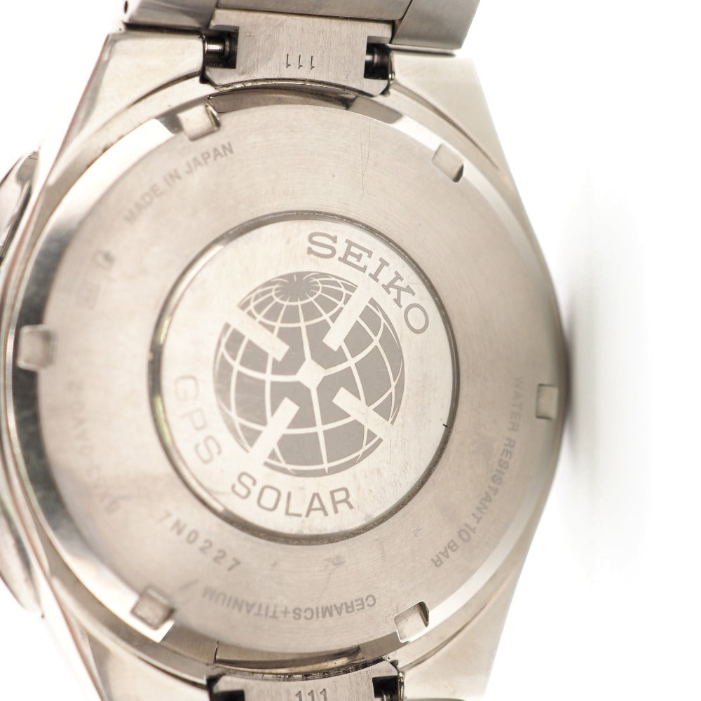 SEIKO Watches Solar Powered Radio Watch 8X53-0AV0 7N0227 Ceramic, Titanium Silver GPSSolar Powered Astron black dial mens Used Authentic