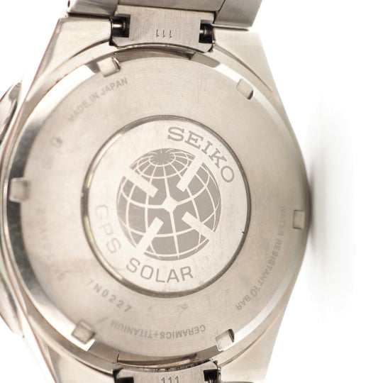 SEIKO Watches Solar Powered Radio Watch 8X53-0AV0 7N0227 Ceramic, Titanium Silver GPSSolar Powered Astron black dial mens Used Authentic