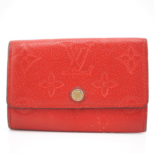 LOUIS VUITTON Key case Key holder  M63708 leather Red Multicles6 Ann Platt Women Used Authentic