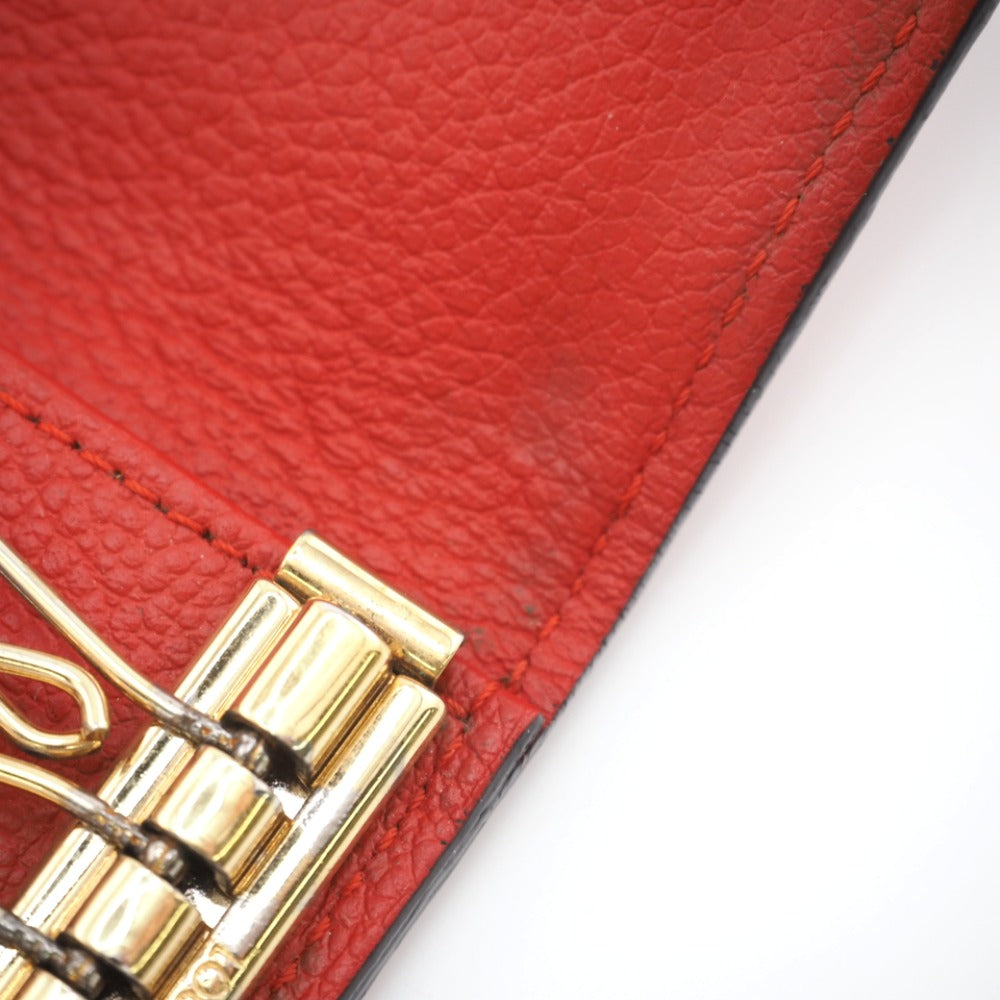 LOUIS VUITTON Key case Key holder  M63708 leather Red Multicles6 Ann Platt Women Used Authentic