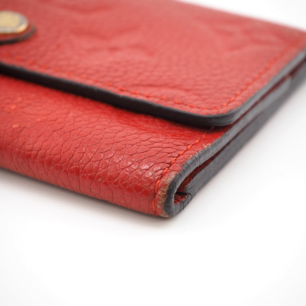 LOUIS VUITTON Key case Key holder  M63708 leather Red Multicles6 Ann Platt Women Used Authentic