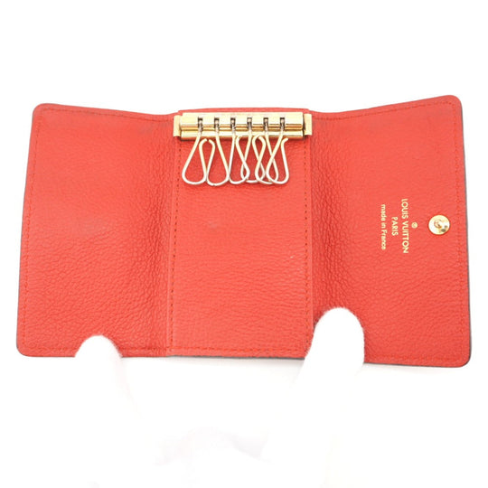 LOUIS VUITTON Key case Key holder  M63708 leather Red Multicles6 Ann Platt Women Used Authentic