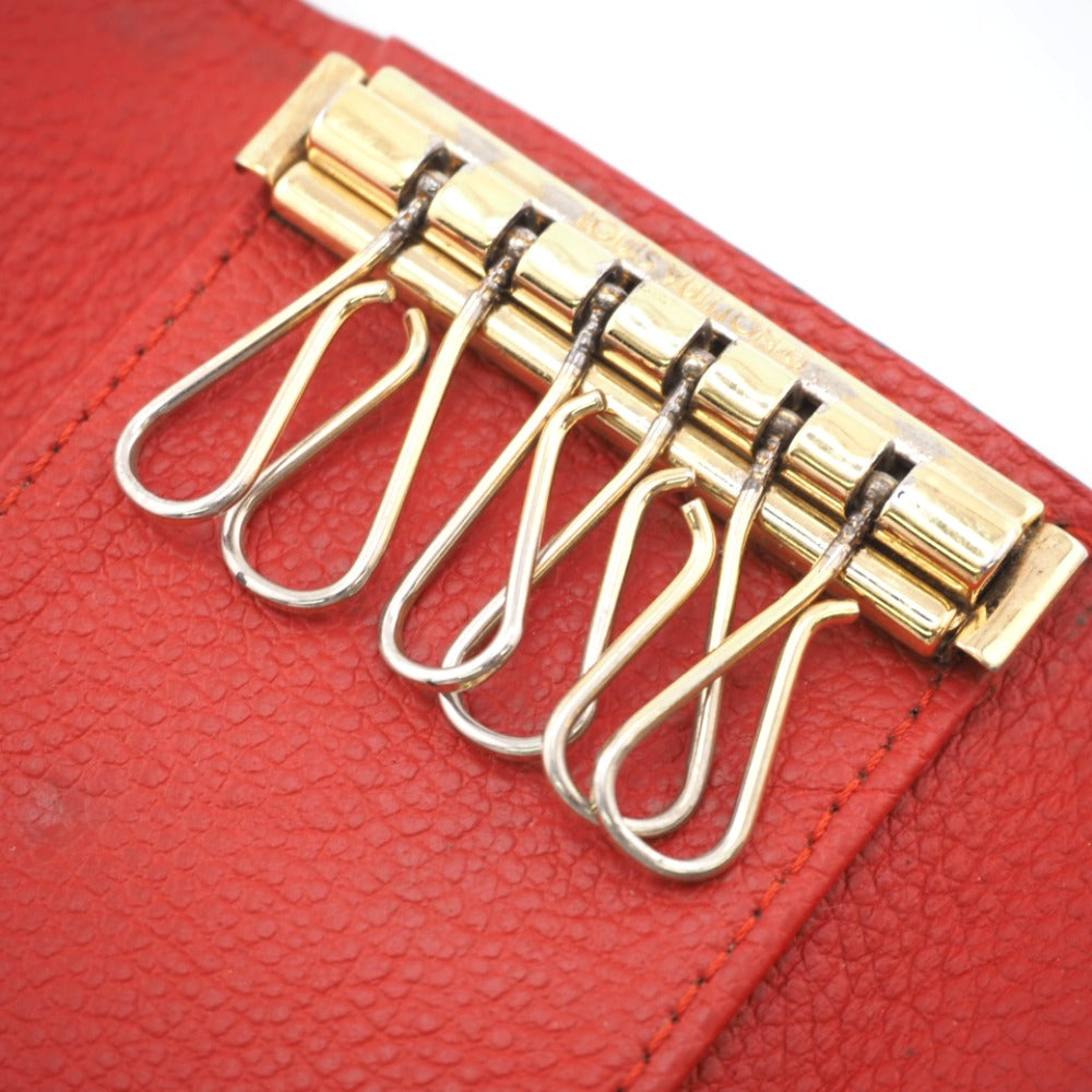 LOUIS VUITTON Key case Key holder  M63708 leather Red Multicles6 Ann Platt Women Used Authentic