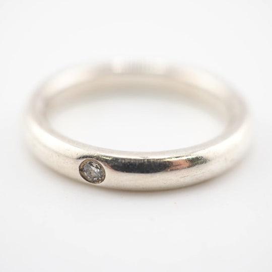 TIFFANY&Co. Ring Silver925, Diamond Silver Stacking band ring Women Used Authentic
