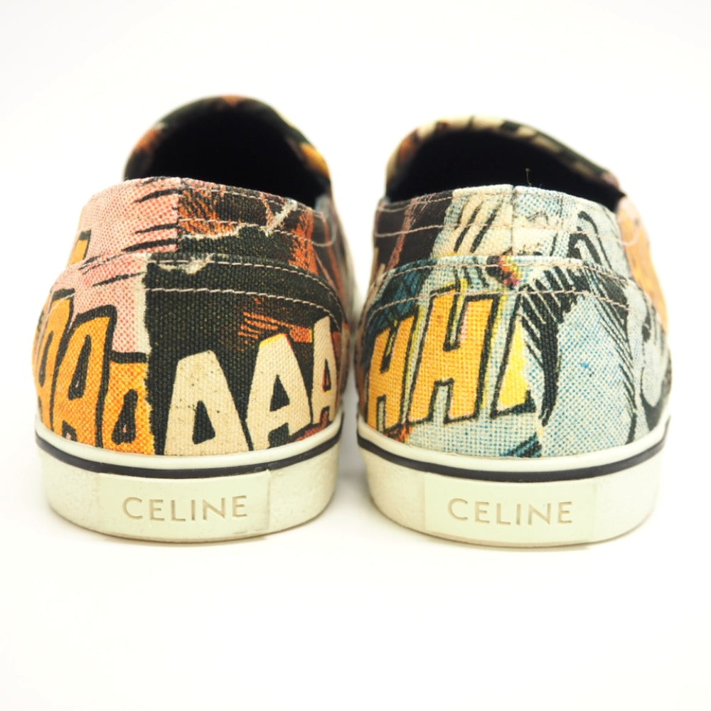 CELINE Slip-on 300B84 Canvas, Leather black Women 38 Used Authentic
