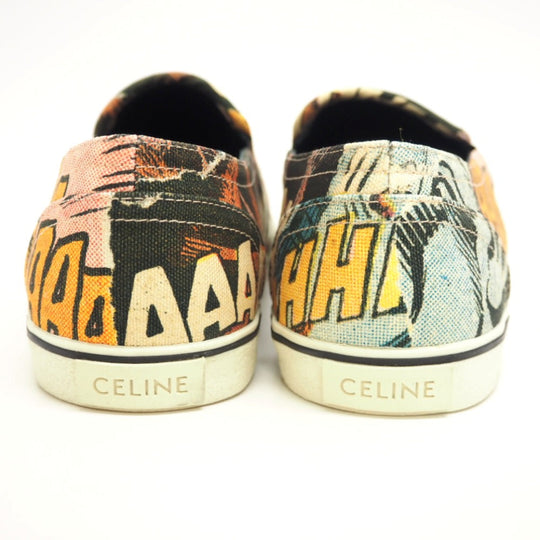 CELINE Slip-on 300B84 Canvas, Leather black Women 38 Used Authentic