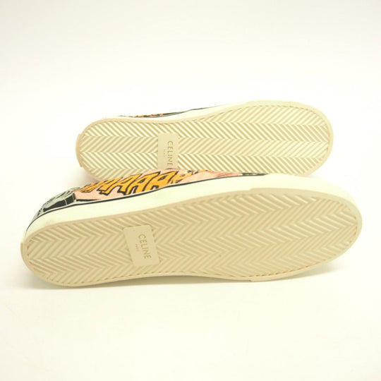CELINE Slip-on 300B84 Canvas, Leather black Women 38 Used Authentic