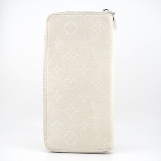 LOUIS VUITTON Long Wallet Purse M80337 leather white Zip Around Monogram Friends Zippy Wallet Vertical mens(Unisex) Used Authentic