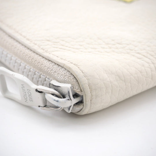 LOUIS VUITTON Long Wallet Purse M80337 leather white Zip Around Monogram Friends Zippy Wallet Vertical mens(Unisex) Used Authentic
