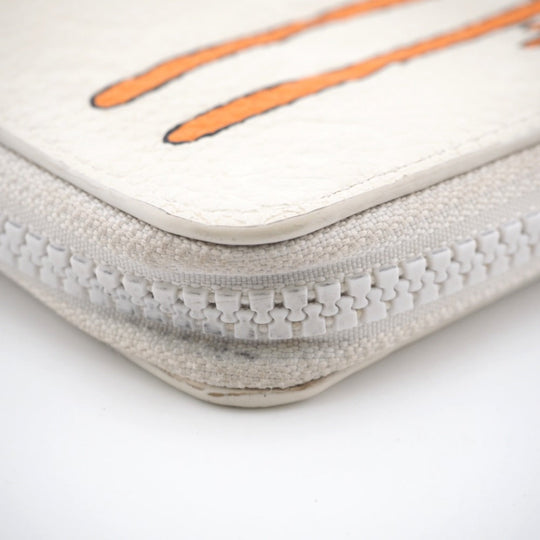LOUIS VUITTON Long Wallet Purse M80337 leather white Zip Around Monogram Friends Zippy Wallet Vertical mens(Unisex) Used Authentic