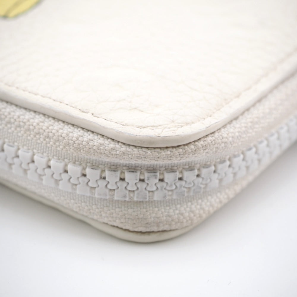 LOUIS VUITTON Long Wallet Purse M80337 leather white Zip Around Monogram Friends Zippy Wallet Vertical mens(Unisex) Used Authentic