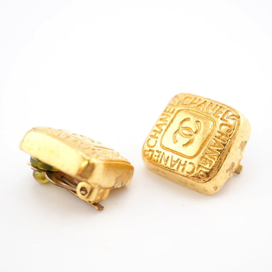 CHANEL Earring Gold Plated gold 99A COCO Mark Women Used Authentic