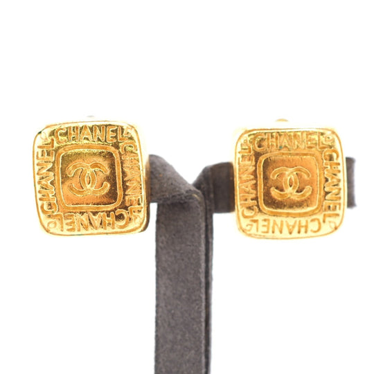CHANEL Earring Gold Plated gold 99A COCO Mark Women Used Authentic