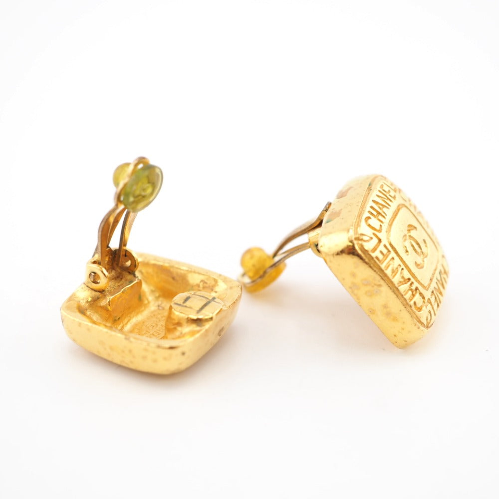 CHANEL Earring Gold Plated gold 99A COCO Mark Women Used Authentic