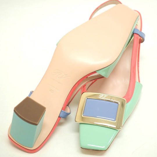 ROGERVIVIER pumps Patent leather pink Slingback Strap pumps Women 40 Used Authentic