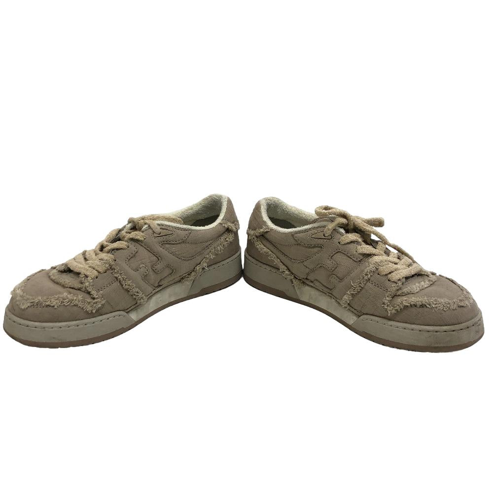 FENDI sneakers 7E1495 fabric beige FENDI MATCH Women 6 Used Authentic